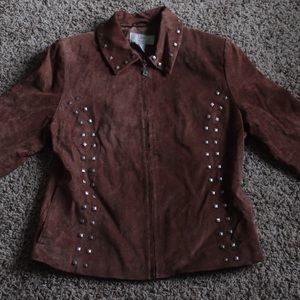 💯% SUEDE🔥Studded Jacket in Brown by Lisa Int.